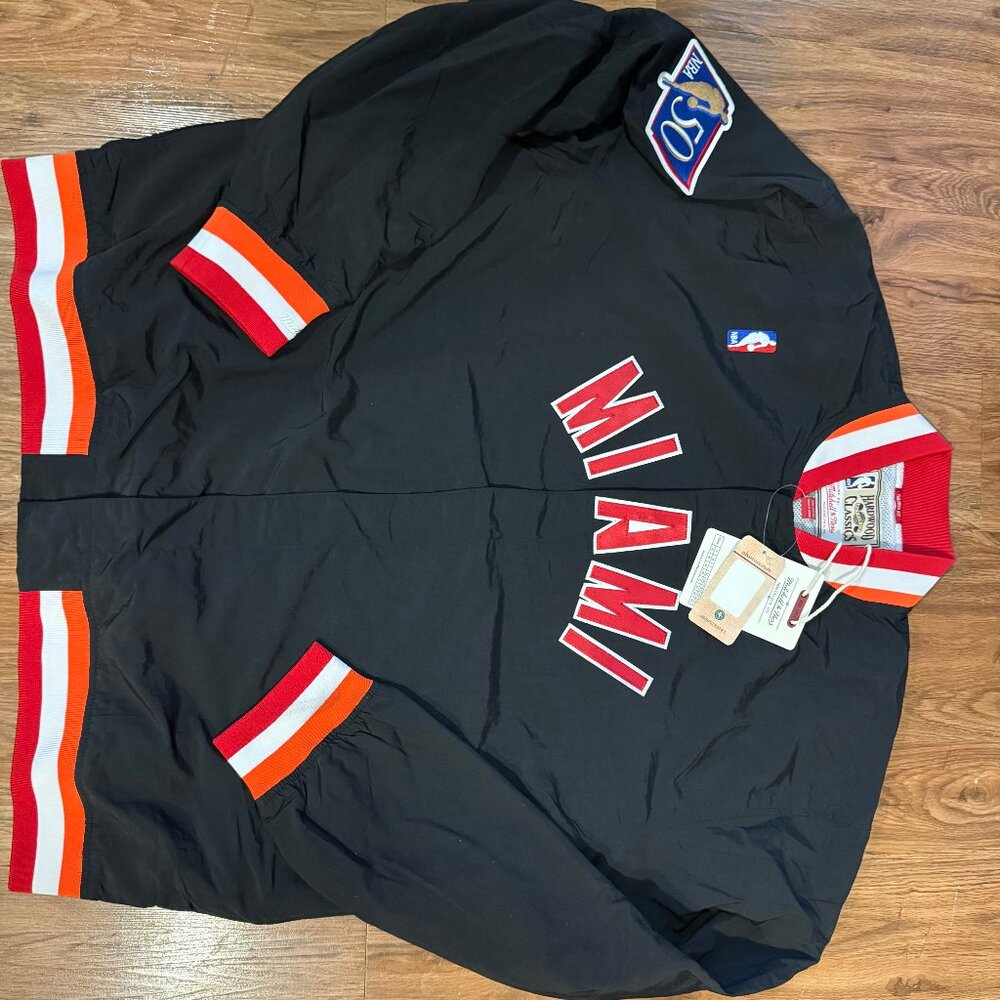 Mitchell & Ness Miami Heat Authentic 96/97 NBA Warmup Jacket Black Size 3XL 56